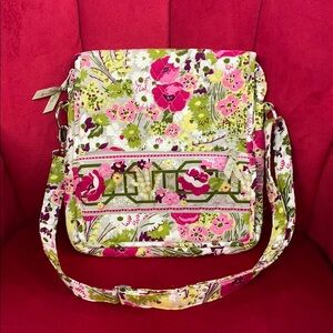 ✨Vera Bradley Pink and Green Floral Crossbody Bag with Adjustable Strap